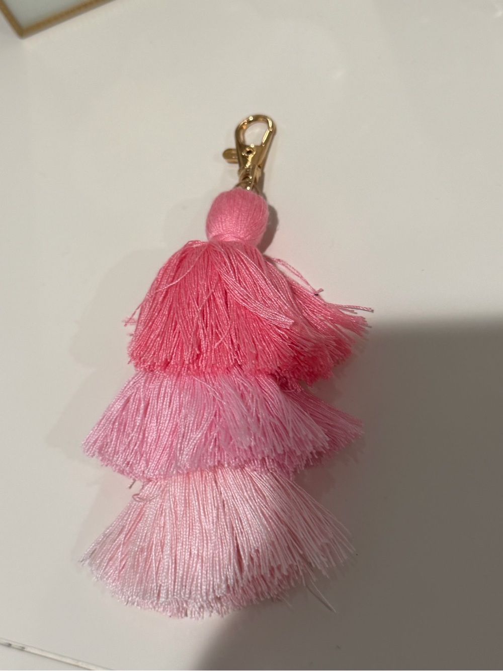 3 Layer Tassel Pink Keychain